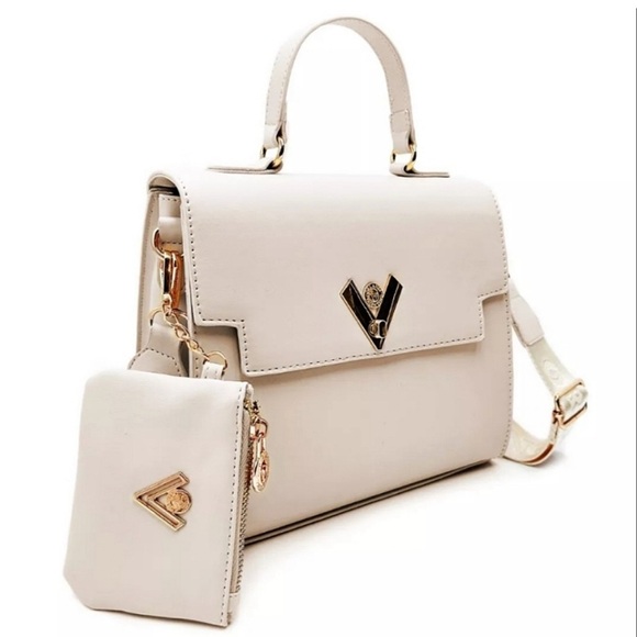 Valentino Crossbody Satchel Wallet Luxury Set crème - Picture 1 of 9